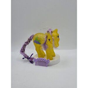 Vintage My Little Pony Napper Sparkle Yellow & Purple Figurine